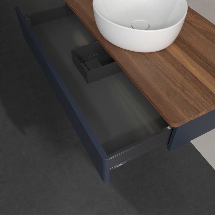 Villeroy & Boch Antao Waschbeckenunterschrank, 100 x 19 cm, 1 Auszug mit LED-Licht, Front ohne Struktur, ohne Hahnloch