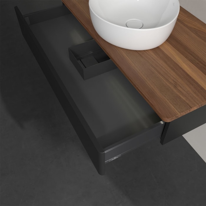 Villeroy & Boch Antao Waschbeckenunterschrank, 100 x 19 cm, 1 Auszug mit LED-Licht, Front ohne Struktur, ohne Hahnloch