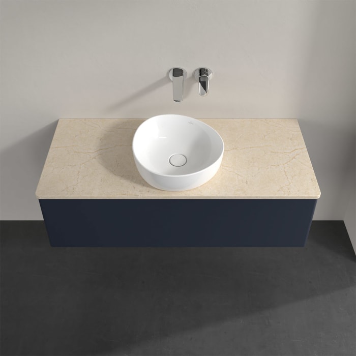 Villeroy & Boch Antao Waschbeckenunterschrank, 120 x 36 cm, 1 Auszug, Front ohne Struktur, ohne Hahnloch, für Waschtisch mittig