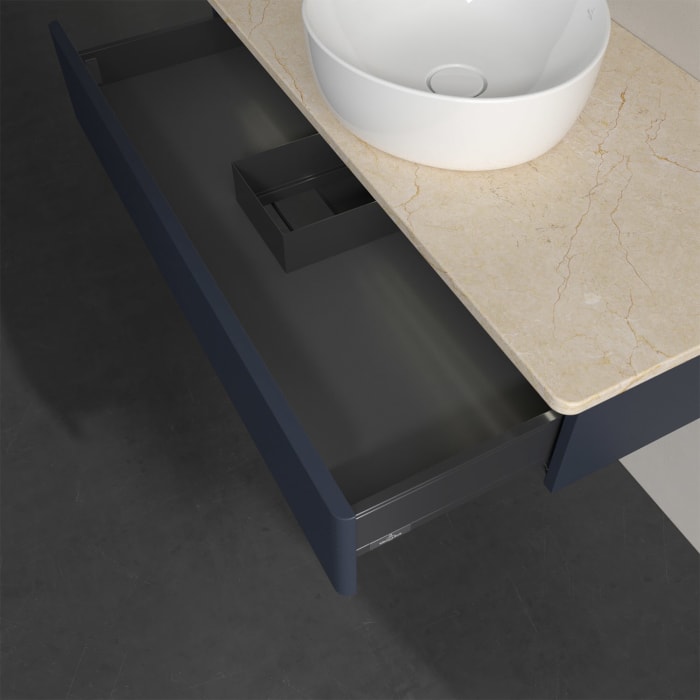 Villeroy & Boch Antao Waschbeckenunterschrank, 100 x 19 cm, 1 Auszug mit LED-Licht, Front mit Struktur, ohne Hahnloch