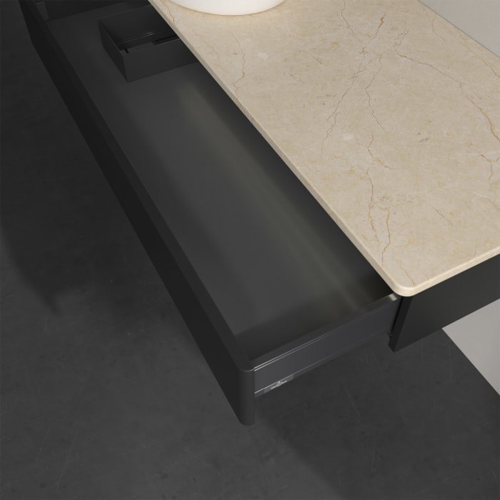 Villeroy & Boch Antao Waschbeckenunterschrank, 120 x 19 cm, 1 Auszug mit LED-Licht, Front ohne Struktur, ohne Hahnloch, für Waschtisch links