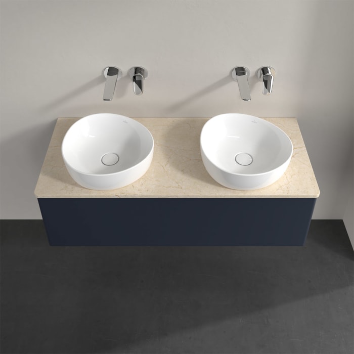 Villeroy & Boch Antao Waschbeckenunterschrank, 120 x 36 cm, 1 Auszug, Front ohne Struktur, ohne Hahnloch, für Waschtisch links und rechts