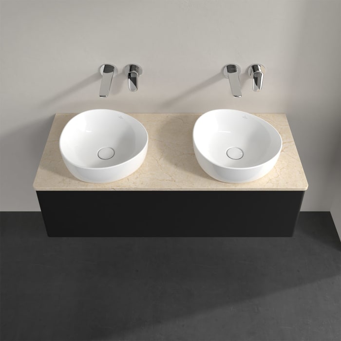 Villeroy & Boch Antao Waschbeckenunterschrank, 120 x 36 cm, 1 Auszug, Front ohne Struktur, ohne Hahnloch, für Waschtisch links und rechts