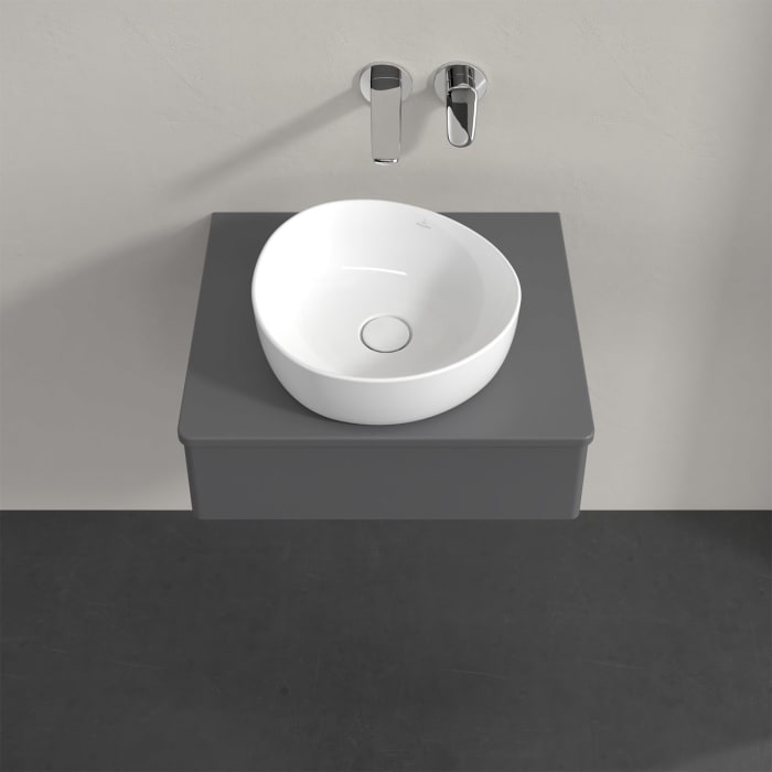 Villeroy & Boch Antao Waschbeckenunterschrank, 60 x 19 cm, 1 Auszug mit LED-Licht, Front ohne Struktur, mit Hahnloch