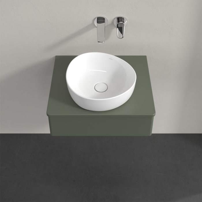 Villeroy & Boch Antao Waschbeckenunterschrank, 60 x 19 cm, 1 Auszug mit LED-Licht, Front ohne Struktur, mit Hahnloch