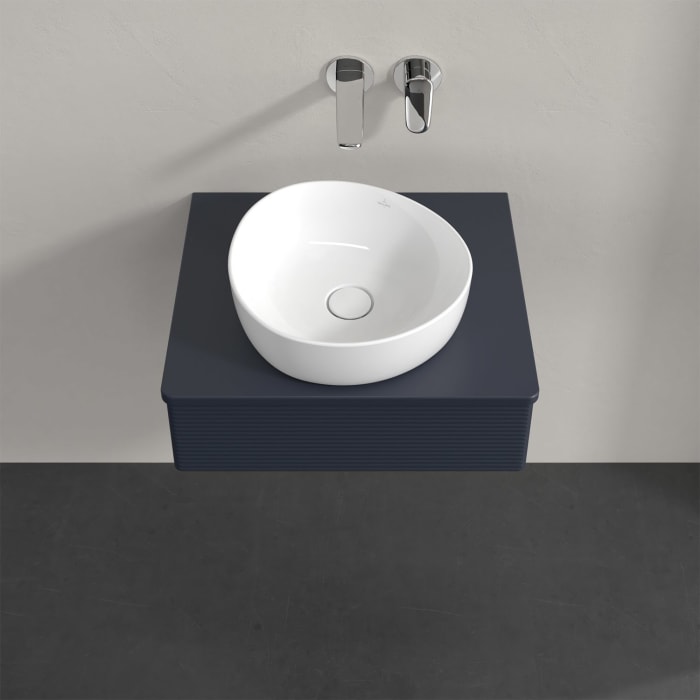 Villeroy & Boch Antao Waschbeckenunterschrank, 60 x 19 cm, 1 Auszug mit LED-Licht, Front mit Struktur, mit Hahnloch