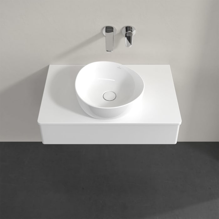 Villeroy & Boch Antao Waschbeckenunterschrank, 80 x 19 cm, 1 Auszug mit LED-Licht, Front ohne Struktur, mit Hahnloch