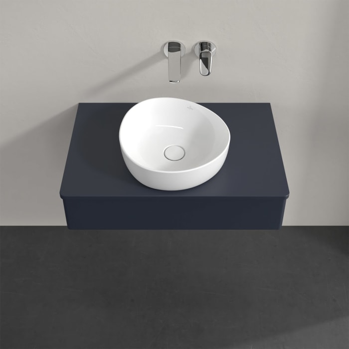 Villeroy & Boch Antao Waschbeckenunterschrank, 80 x 19 cm, 1 Auszug mit LED-Licht, Front ohne Struktur, mit Hahnloch