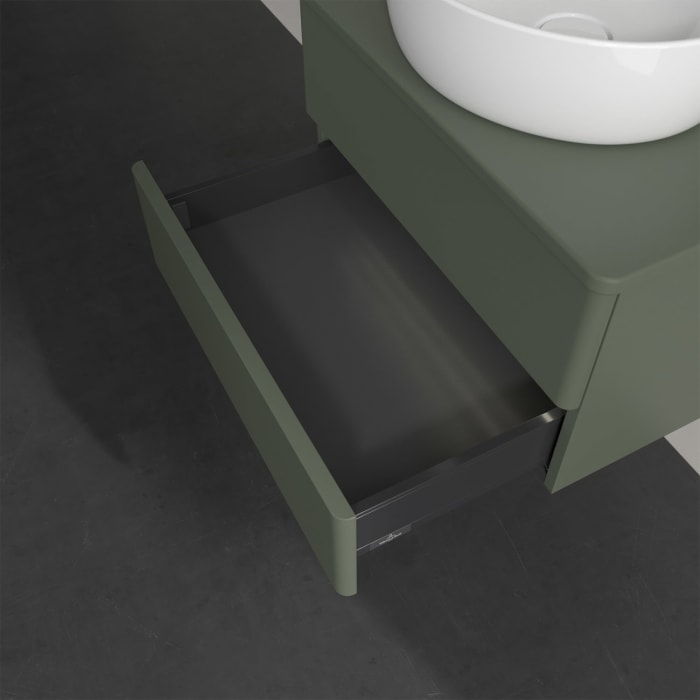 Villeroy & Boch Antao Waschbeckenunterschrank, 60 x 36 cm, 2 Auszüge mit LED-Licht, Front ohne Struktur, ohne Hahnloch