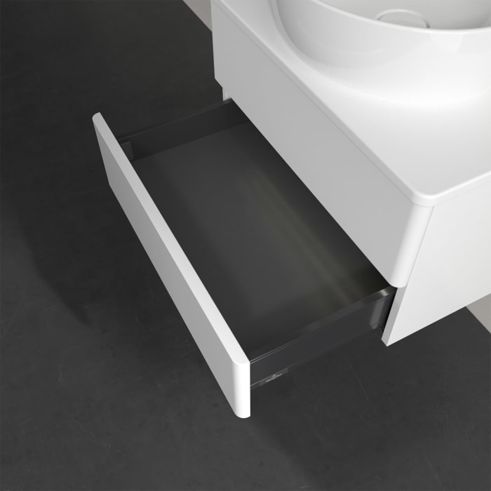 Villeroy & Boch Antao Waschbeckenunterschrank, 60 x 36 cm, 2 Auszüge mit LED-Licht, Front ohne Struktur, ohne Hahnloch