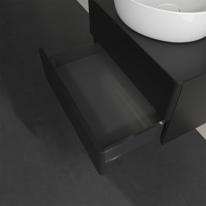 Villeroy & Boch Antao Waschbeckenunterschrank, 60 x 36 cm, 2 Auszüge mit LED-Licht, Front ohne Struktur, ohne Hahnloch