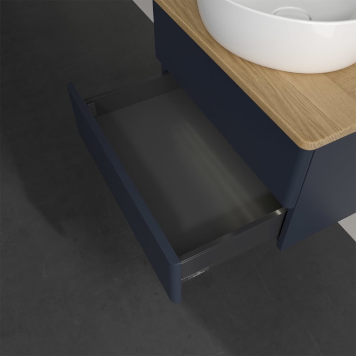 Villeroy & Boch Antao Waschbeckenunterschrank, 60 x 36 cm, 2 Auszüge mit LED-Licht, Front ohne Struktur, ohne Hahnloch