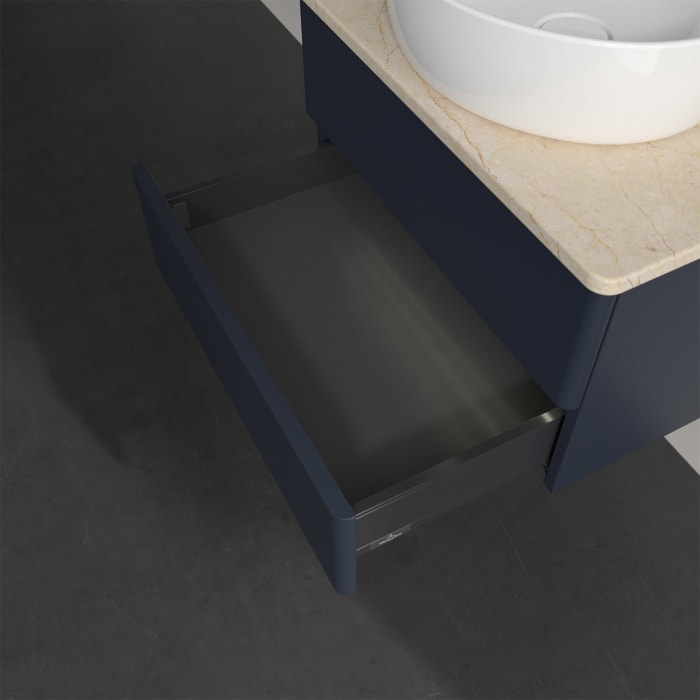 Villeroy & Boch Antao Waschbeckenunterschrank, 60 x 36 cm, 2 Auszüge mit LED-Licht, Front ohne Struktur, ohne Hahnloch