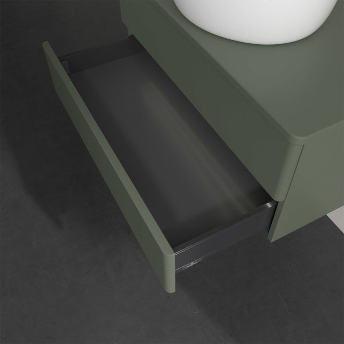 Villeroy & Boch Antao Waschbeckenunterschrank, 80 x 36 cm, 2 Auszüge mit LED-Licht, Front ohne Struktur, ohne Hahnloch