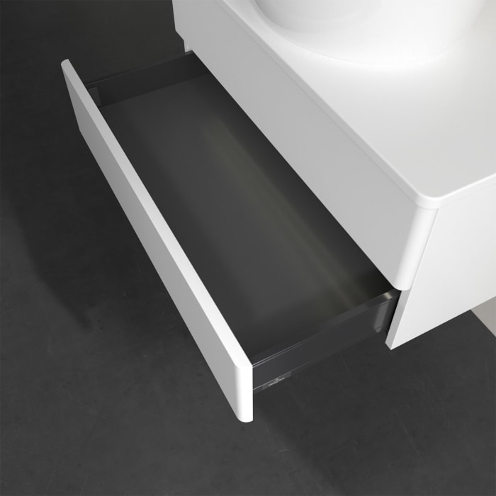 Villeroy & Boch Antao Waschbeckenunterschrank, 80 x 36 cm, 2 Auszüge mit LED-Licht, Front ohne Struktur, ohne Hahnloch