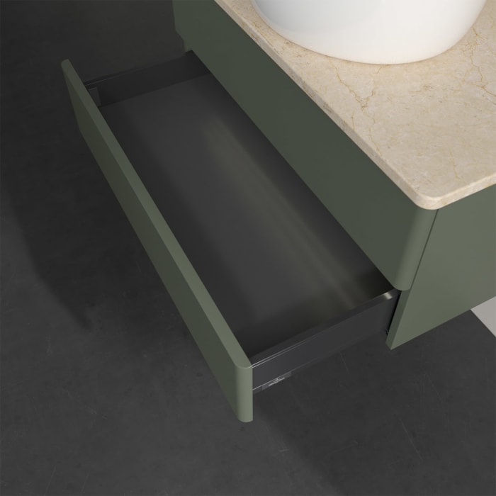 Villeroy & Boch Antao Waschbeckenunterschrank, 80 x 36 cm, 2 Auszüge mit LED-Licht, Front ohne Struktur, ohne Hahnloch