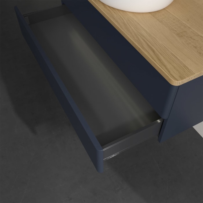 Villeroy & Boch Antao Waschbeckenunterschrank, 100 x 36 cm, 2 Auszüge mit LED-Licht, Front ohne Struktur, ohne Hahnloch