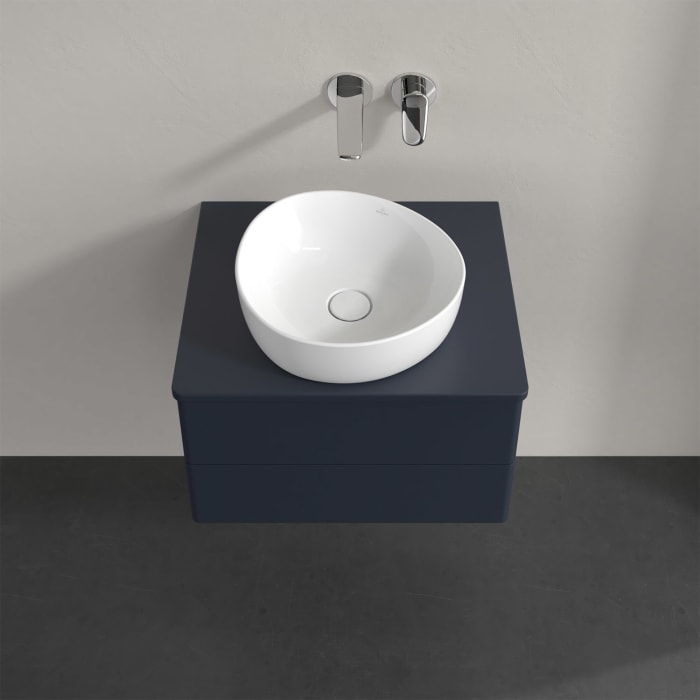 Villeroy & Boch Antao Waschbeckenunterschrank, 60 x 36 cm, 2 Auszüge mit LED-Licht, Front ohne Struktur, ohne Hahnloch