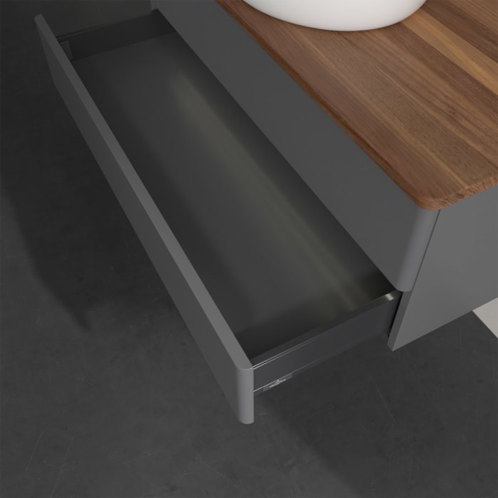 Villeroy & Boch Antao Waschbeckenunterschrank, 100 x 36 cm, 2 Auszüge mit LED-Licht, Front ohne Struktur, ohne Hahnloch