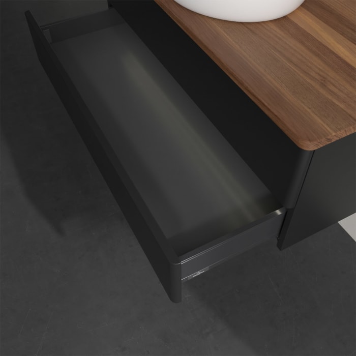 Villeroy & Boch Antao Waschbeckenunterschrank, 100 x 36 cm, 2 Auszüge mit LED-Licht, Front ohne Struktur, ohne Hahnloch