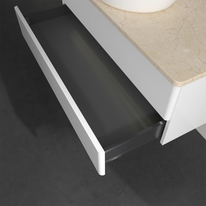 Villeroy & Boch Antao Waschbeckenunterschrank, 100 x 36 cm, 2 Auszüge mit LED-Licht, Front ohne Struktur, ohne Hahnloch