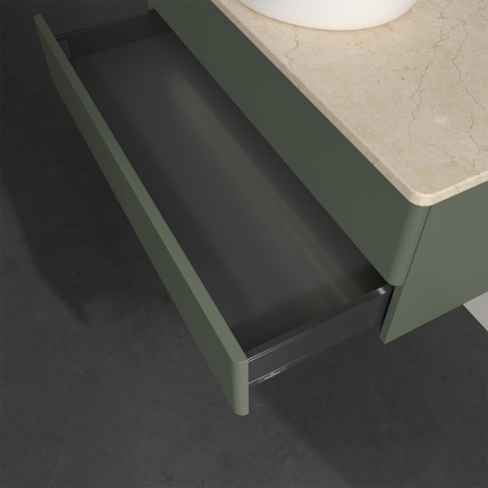 Villeroy & Boch Antao Waschbeckenunterschrank, 100 x 36 cm, 2 Auszüge mit LED-Licht, Front ohne Struktur, ohne Hahnloch