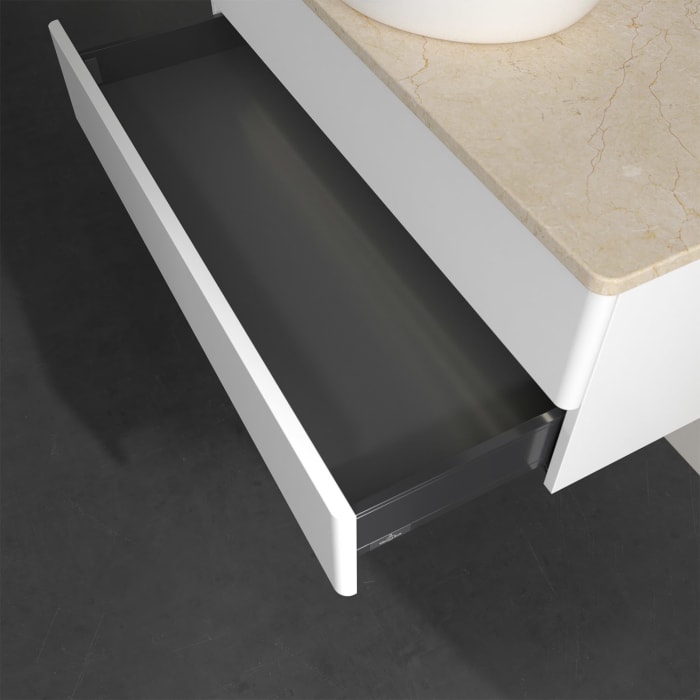 Villeroy & Boch Antao Waschbeckenunterschrank, 100 x 36 cm, 2 Auszüge mit LED-Licht, Front ohne Struktur, ohne Hahnloch