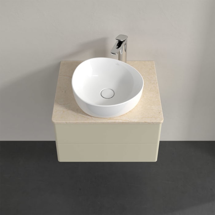 Villeroy & Boch Antao Waschbeckenunterschrank, 60 x 36 cm, 2 Auszüge mit LED-Licht, Front ohne Struktur, mit Hahnloch