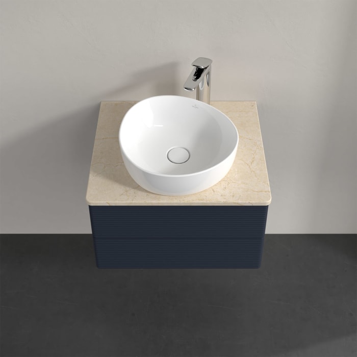 Villeroy & Boch Antao Waschbeckenunterschrank, 60 x 36 cm, 2 Auszüge mit LED-Licht, Front mit Struktur, mit Hahnloch