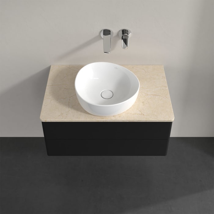 Villeroy & Boch Antao Waschbeckenunterschrank, 80 x 36 cm, 2 Auszüge mit LED-Licht, Front ohne Struktur, ohne Hahnloch