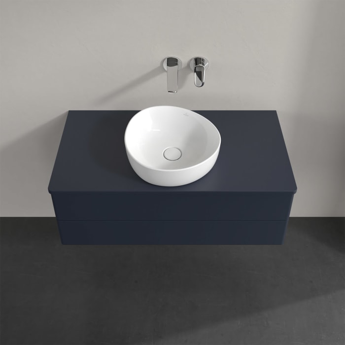 Villeroy & Boch Antao Waschbeckenunterschrank, 100 x 36 cm, 2 Auszüge mit LED-Licht, Front ohne Struktur, ohne Hahnloch