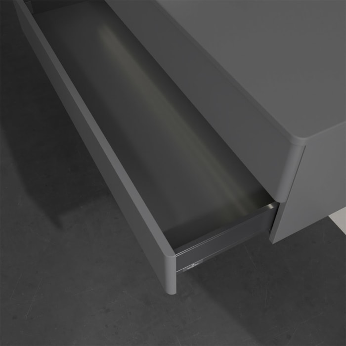 Villeroy & Boch Antao Waschbeckenunterschrank, 120 x 36 cm, 2 Auszüge mit LED-Licht, Front ohne Struktur, ohne Hahnloch, für Waschtisch links