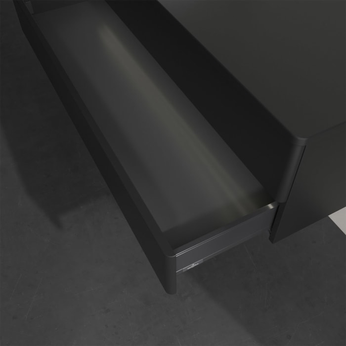 Villeroy & Boch Antao Waschbeckenunterschrank, 120 x 36 cm, 2 Auszüge mit LED-Licht, Front ohne Struktur, ohne Hahnloch, für Waschtisch links