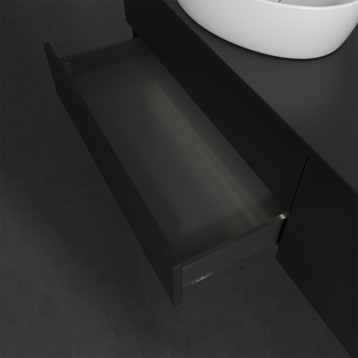 Villeroy & Boch Antao Waschbeckenunterschrank, 160 x 36 cm, 4 Auszüge mit LED-Licht, Front ohne Struktur, ohne Hahnloch, für Waschtisch links und rech