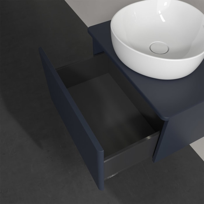 Villeroy & Boch Antao Waschbeckenunterschrank, 60 x 36 cm, 1 Auszug mit LED-Licht, Front ohne Struktur, ohne Hahnloch