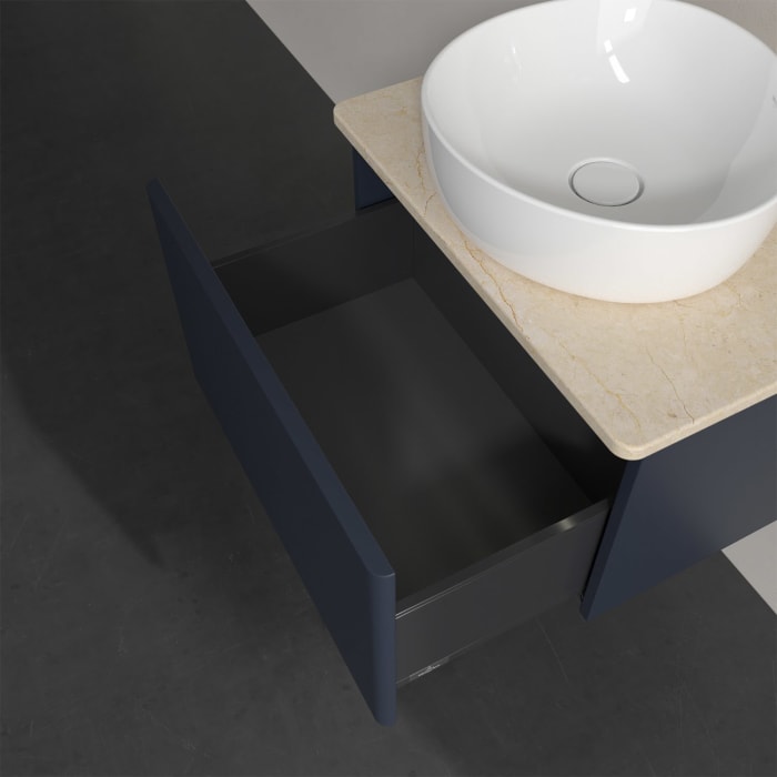 Villeroy & Boch Antao Waschbeckenunterschrank, 60 x 36 cm, 1 Auszug mit LED-Licht, Front ohne Struktur, ohne Hahnloch