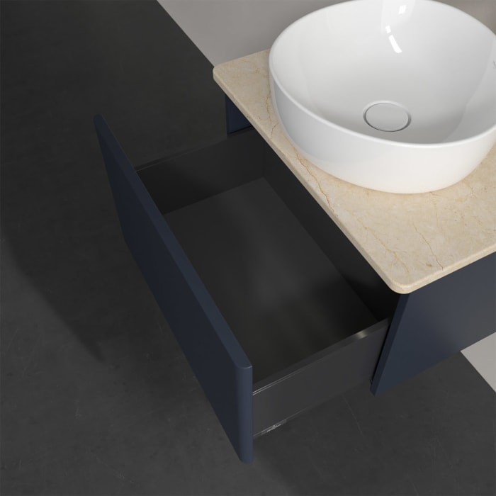 Villeroy & Boch Antao Waschbeckenunterschrank, 60 x 36 cm, 1 Auszug mit LED-Licht, Front ohne Struktur, mit Hahnloch