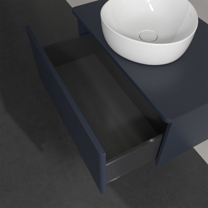 Villeroy & Boch Antao Waschbeckenunterschrank, 80 x 36 cm, 1 Auszug mit LED-Licht, Front ohne Struktur, ohne Hahnloch