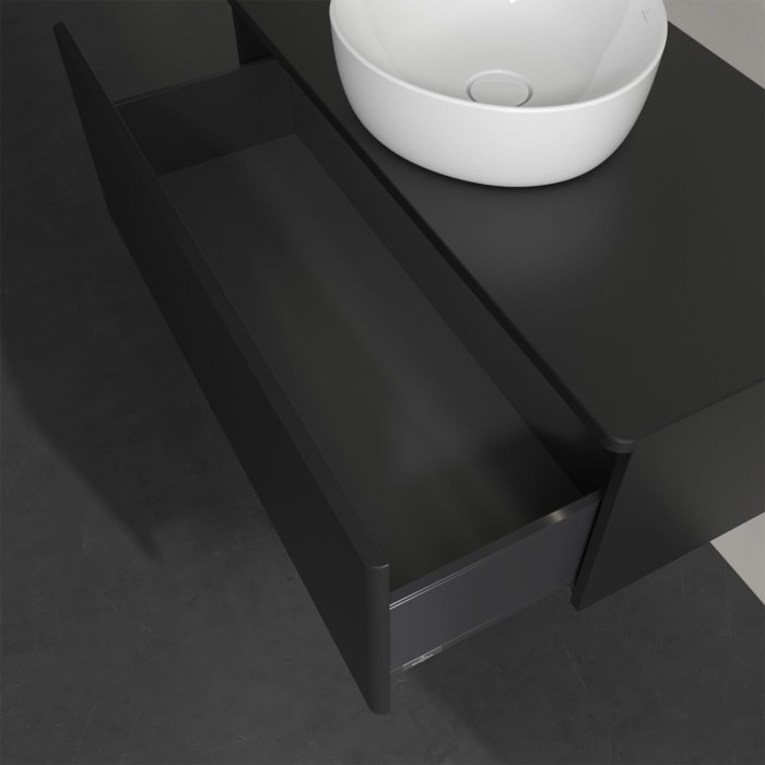 Villeroy & Boch Antao Waschbeckenunterschrank, 100 x 36 cm, 1 Auszug mit LED-Licht, Front ohne Struktur, ohne Hahnloch