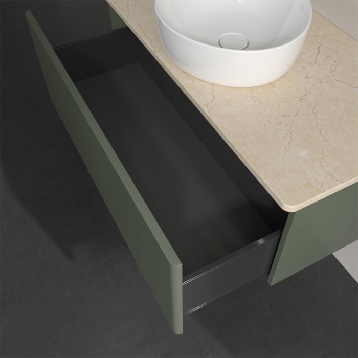 Villeroy & Boch Antao Waschbeckenunterschrank, 100 x 36 cm, 1 Auszug mit LED-Licht, Front ohne Struktur, ohne Hahnloch