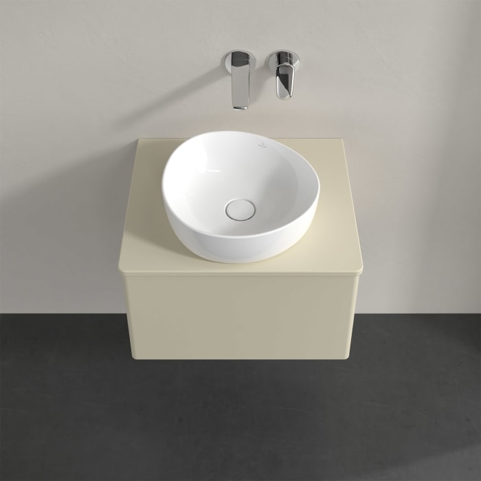 Villeroy & Boch Antao Waschbeckenunterschrank, 60 x 36 cm, 1 Auszug mit LED-Licht, Front ohne Struktur, ohne Hahnloch