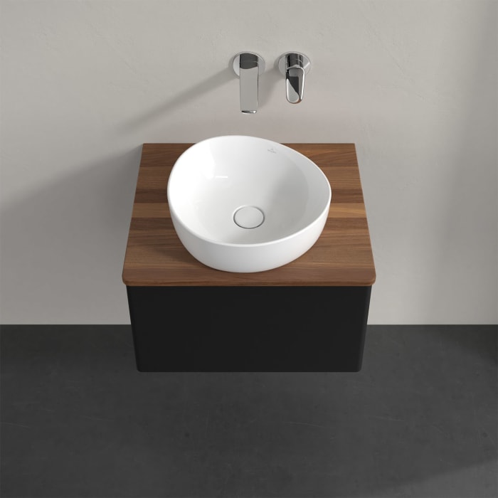 Villeroy & Boch Antao Waschbeckenunterschrank, 60 x 36 cm, 1 Auszug mit LED-Licht, Front ohne Struktur, ohne Hahnloch