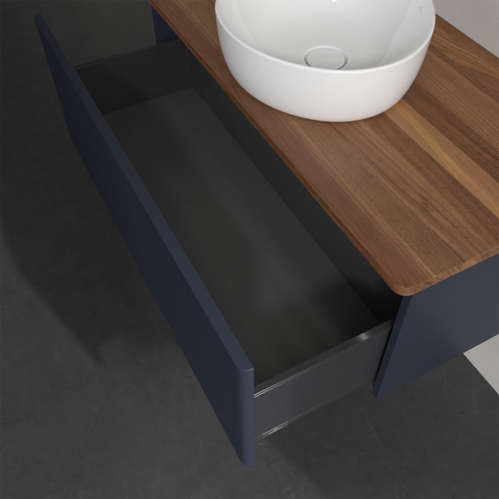 Villeroy & Boch Antao Waschbeckenunterschrank, 100 x 36 cm, 1 Auszug mit LED-Licht, Front mit Struktur, ohne Hahnloch