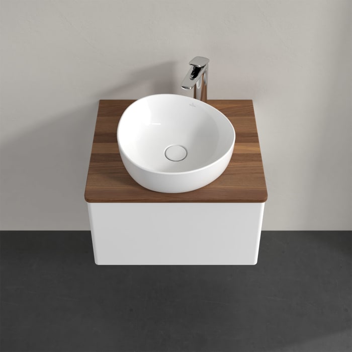 Villeroy & Boch Antao Waschbeckenunterschrank, 60 x 36 cm, 1 Auszug mit LED-Licht, Front ohne Struktur, mit Hahnloch