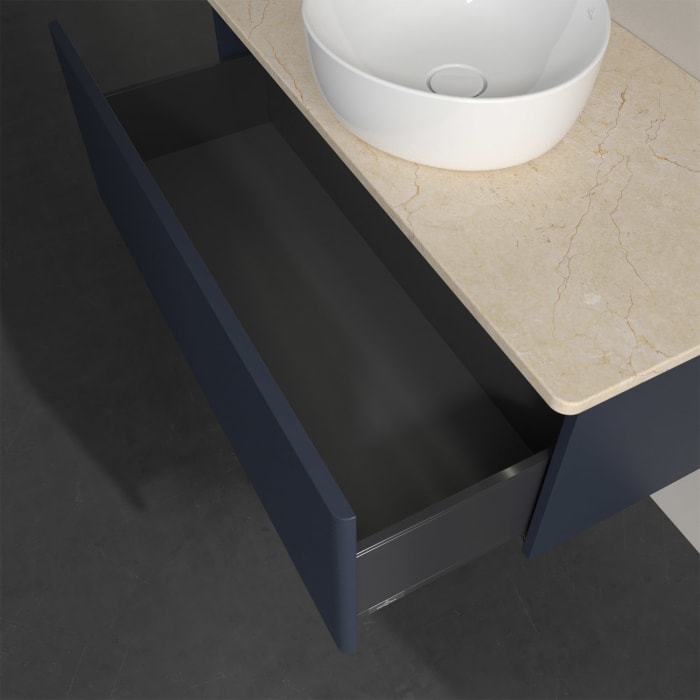 Villeroy & Boch Antao Waschbeckenunterschrank, 100 x 36 cm, 1 Auszug mit LED-Licht, Front mit Struktur, ohne Hahnloch