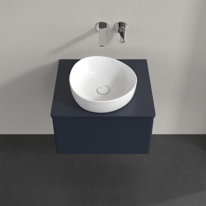 Villeroy & Boch Antao Waschbeckenunterschrank, 60 x 36 cm, 1 Auszug mit LED-Licht, Front mit Struktur, ohne Hahnloch