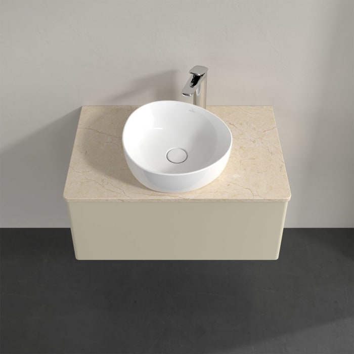 Villeroy & Boch Antao Waschbeckenunterschrank, 80 x 36 cm, 1 Auszug mit LED-Licht, Front ohne Struktur, mit Hahnloch