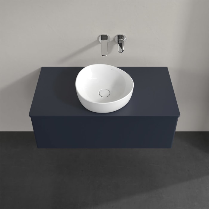 Villeroy & Boch Antao Waschbeckenunterschrank, 100 x 36 cm, 1 Auszug mit LED-Licht, Front ohne Struktur, ohne Hahnloch