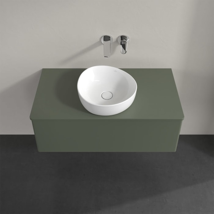 Villeroy & Boch Antao Waschbeckenunterschrank, 100 x 36 cm, 1 Auszug mit LED-Licht, Front ohne Struktur, ohne Hahnloch