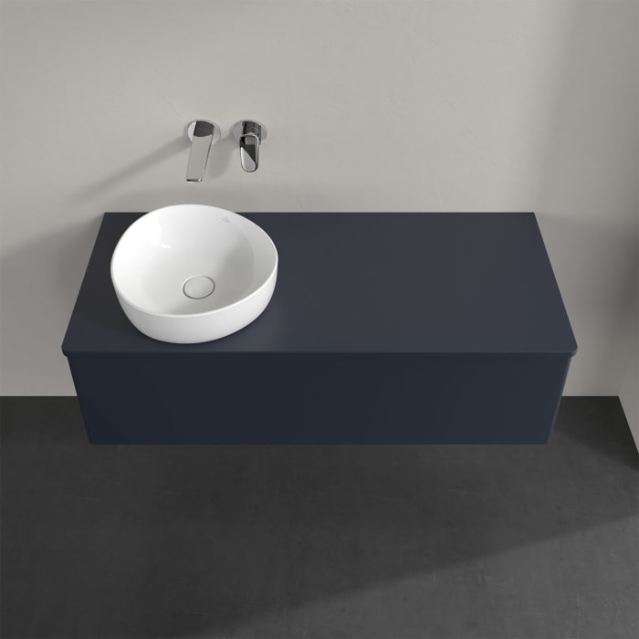 Villeroy & Boch Antao Waschbeckenunterschrank, 120 x 36 cm, 1 Auszug mit LED-Licht, Front ohne Struktur, ohne Hahnloch, für Waschtisch links